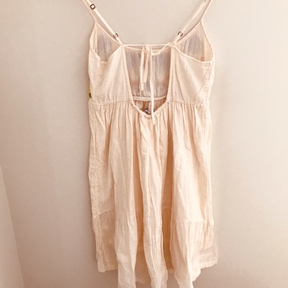 Rip Curl Global Glam Flowy Beaded Top Babydoll Slip Mini Dress Cut Out Back Sz2 - Picture 2 of 8